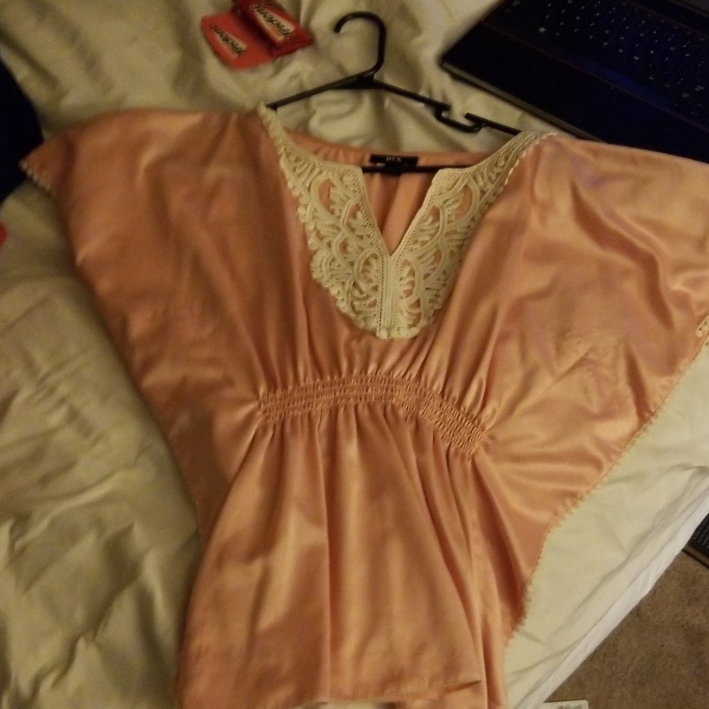 Pink, silk shirt